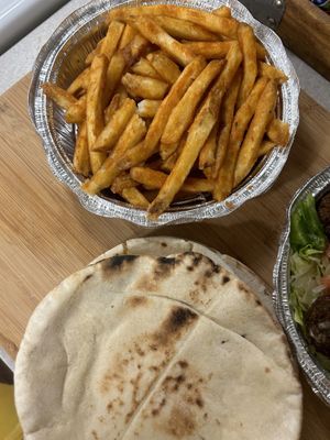 Basket of seasoned fries  at Mamouns Falafel in New Haven