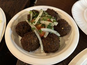 falafel balls!  at Mamouns Falafel in New Haven