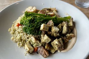 Tofu Bowl - basil tofu, cauliflower, quinoa, green veggies  at The Hard Bean Brunch Co in Port Moody