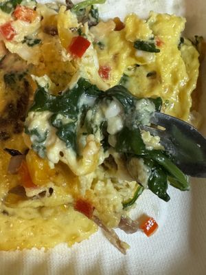 Inside the omelette   at The Hard Bean Brunch Co in Port Moody