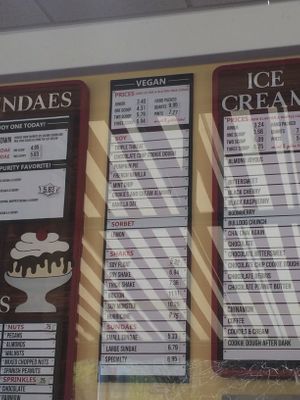 Vegan menu 2021, pumpkin pie is good  at Purity Ice Cream in Ithaca