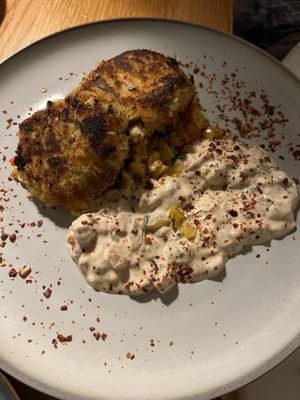 “Crab” cakes  at Fitz on 4th in Philadelphia