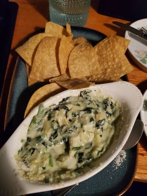 Spinach Artichoke Dip w/tortilla chips at Fitz on 4th in Philadelphia