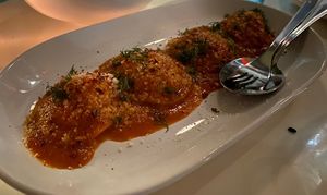 Roasted Garlic/Parsnip Raviolii  at Fitz on 4th in Philadelphia