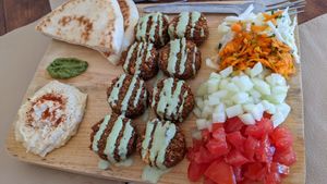 Falafel plate at Hamsa Falafel in Sayulita