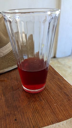 Hibiscus drink at Hamsa Falafel in Sayulita