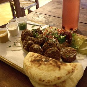 Falafel plate  at Hamsa Falafel in Sayulita