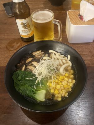 Vegan mushroom ramen  at Lust Ramen in Bangkok