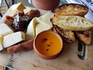 Georgian cheese board at Rooms Hotel Kazbegi in Stepantsminda