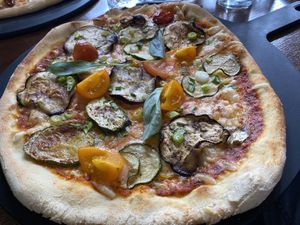 Vegan pizza  at The George in Hathersage