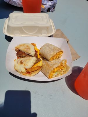 Sunrise sandwich,  breakfast burrito at Tabay's Mindful Kitchen in Kahului
