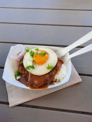Egg with Burger Pattie at Tabay's Mindful Kitchen in Kahului