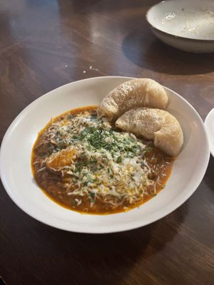 This tomato soup on the menu seemed to very suspiciously taste like a beef Bolognese sauce… Watch out.   at Snack Room - 스낵룸 in Seoul