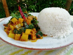 Aloo Burmese Style Potato Curry at Nini's Homemade Vegan in Chiang Mai