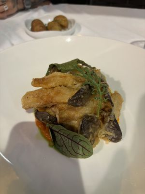 Tempura Oyster mushrooms   at Commando in Mellieha
