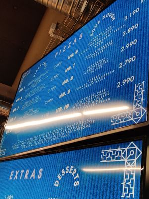 Menu. at Black Crust Pizzeria in Vik