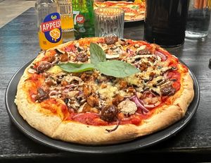   at Black Crust Pizzeria in Vik