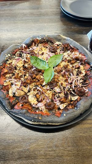   at Black Crust Pizzeria in Vik