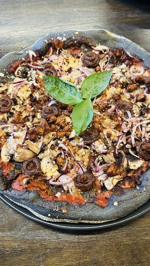   at Black Crust Pizzeria in Vik