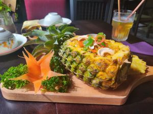 Pineapple fried rice at Shamballa Vegetarian Bistro HoiAn in Hoi An