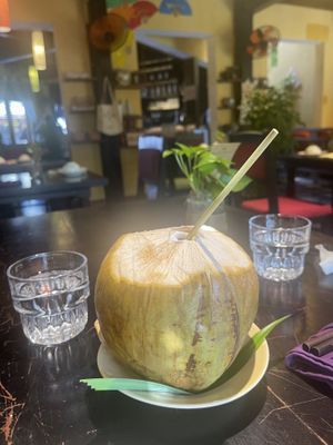 Fresh coconut   at Shamballa Vegetarian Bistro HoiAn in Hoi An