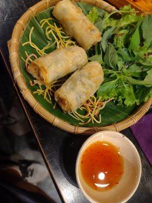 Lotus seed rolls. Just ok at Shamballa Vegetarian Bistro HoiAn in Hoi An
