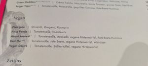 Speisekarte at Daintree Pinsa Bar in Munich