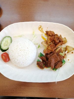 Monkey head mushrooms rice at Vegetarian Villas 素雅轩 in West Singapore