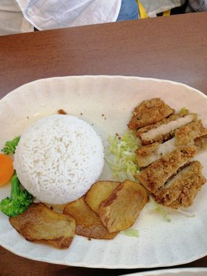 Curry chicken chop rice at Vegetarian Villas 素雅轩 in West Singapore