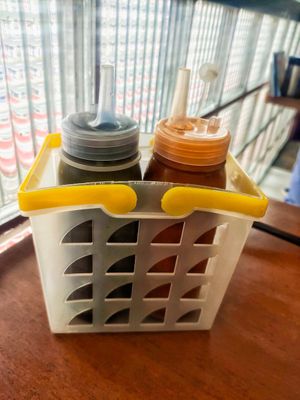 Sweet sauce and chilli sauce for Yong Tau Foo at Vegetarian Villas 素雅轩 in West Singapore