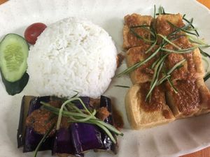 Tofu sambal rice   at Vegetarian Villas 素雅轩 in West Singapore