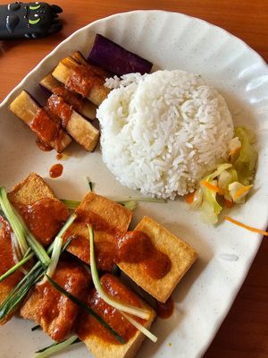 Sambal Tofu Rice. at Vegetarian Villas 素雅轩 in West Singapore