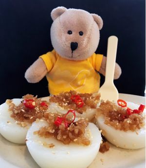 Chwee Kueh rice cakes $1.50 at Vegetarian Villas 素雅轩 in West Singapore