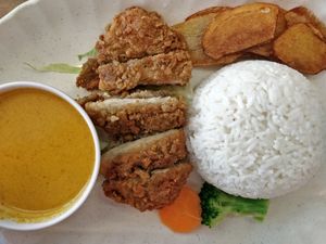 Curry Chicken chop rice at Vegetarian Villas 素雅轩 in West Singapore