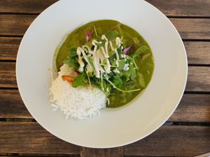 Green spinach curry at Cantina don Camillo in Basel