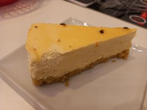 Mango and passionfruit cheesecake at Love A Slice in Beckenham