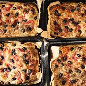 and homemade Focaccia. vegan. obviously. at Acero - Eiscafé und Bistro in Basel