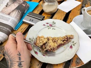 vegan plum crumble at Acero - Eiscafé und Bistro in Basel