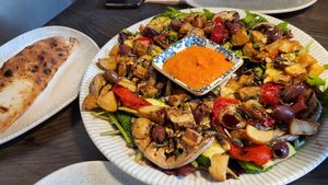Grilled vegetables with garlic chili dip at Zampano Pizza & Pasta in Frankfurt