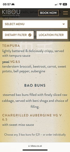 Menu 3, May 2023  at KIBOU Japanese Kitchen & Bar in Solihull