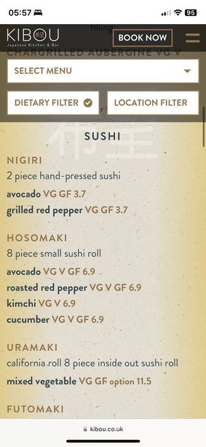 Menu 4, May 2023  at KIBOU Japanese Kitchen & Bar in Solihull