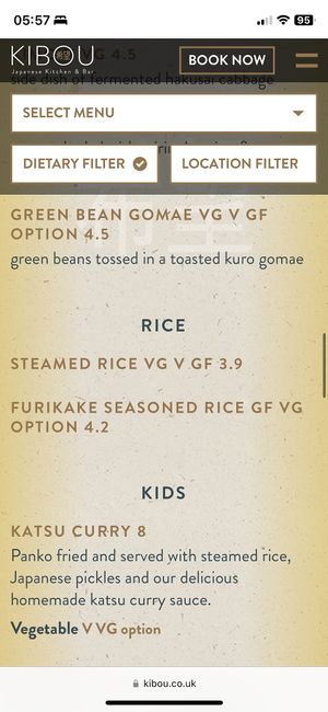 Menu 8, May 2023  at KIBOU Japanese Kitchen & Bar in Solihull