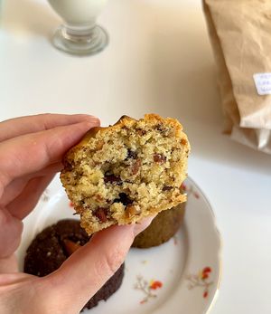 Vegan orange cupcake with nuts, gluten free. at Gluten-free Bakery in Yerevan