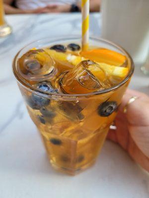 homemade ice tea   at Manuto Café in Tuttlingen