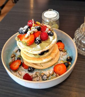 Pancakes Pistachio at Manuto Café in Tuttlingen