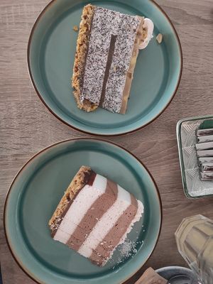 Chocolate cake, Poppy Seed cake at Bojtorina Vegan Kitchen in Sopron