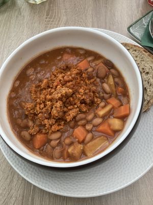 Bean goulash  at Bojtorina Vegan Kitchen in Sopron