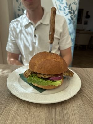 Seitan Burger   at Bojtorina Vegan Kitchen in Sopron