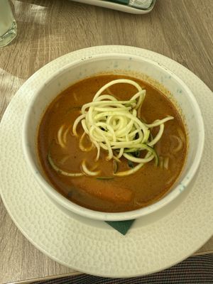 Thai soup  at Bojtorina Vegan Kitchen in Sopron