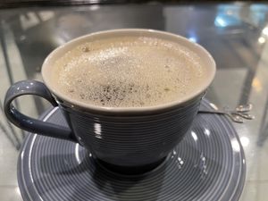 Hot peach tea, 50 baht  at Heaven Burger in Chiang Rai